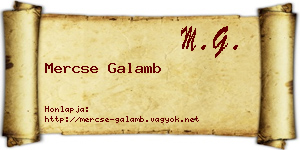 Mercse Galamb névjegykártya